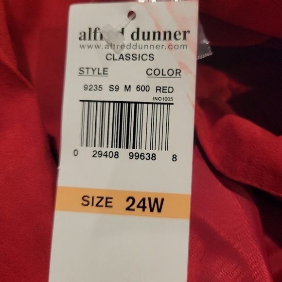 New alfred dunner size 24w holiday red faux suede jacket - Picture 5 of 6